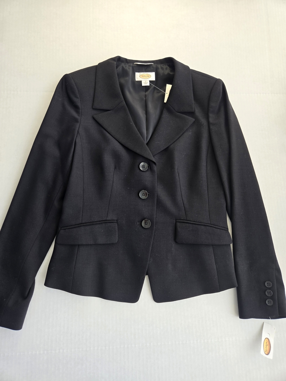 Talbots Vintage Women's Black Tailored Wool Blazer Jacket - Size 2 - NWT